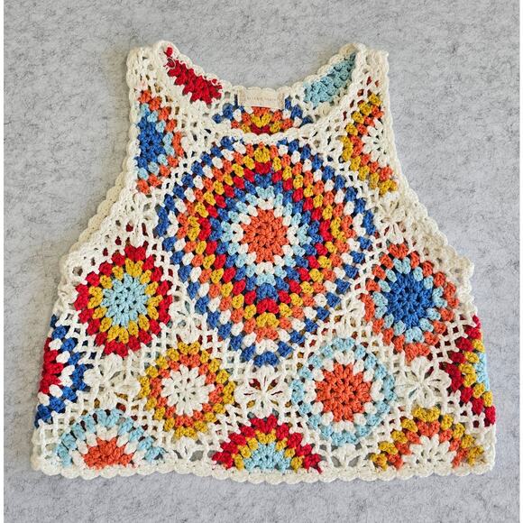 Altar'd State Tops - ALTAR'D  STATE Retro Knit  Crochet Knit Top, Festival, Y2K, Western, Womens Sz L